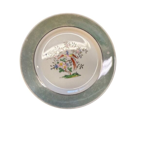 Vintage Noritake Morimura Lusterware Bird Of Paradise Saucer Plates 5 Piece Set - Picture 7 of 10